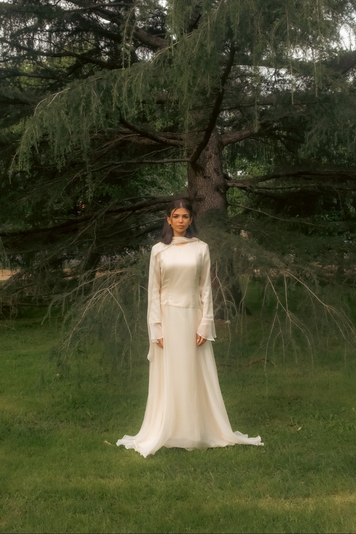 Miragé Silk Chiffon Maxi Dress